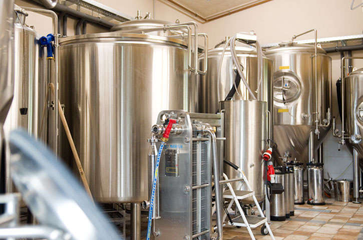 Biersud- und Lagertanks der Brauerei Lohmen