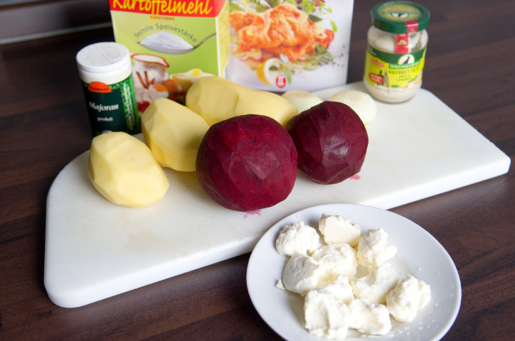 Zutaten für Rote Bete Kartoffel Bällchen