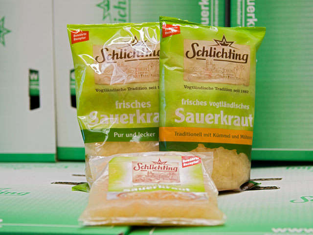 Schlichting frisches Sauerkraut im 500 g und 250 g Schlauchbeutel