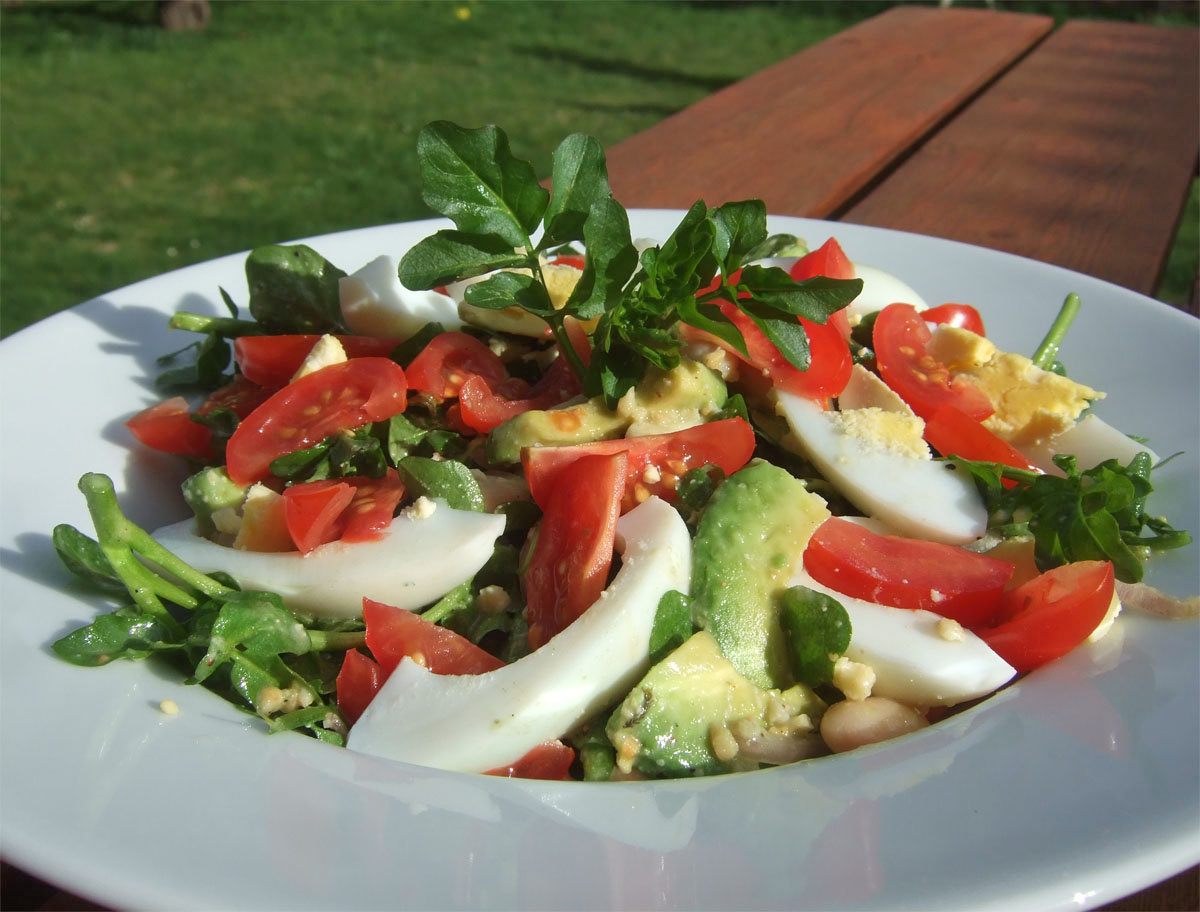 Brunnenkresse Salat auf einem Teller